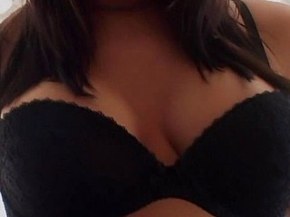 Hot busty brunette teen gobbles up a cock while another pounds her